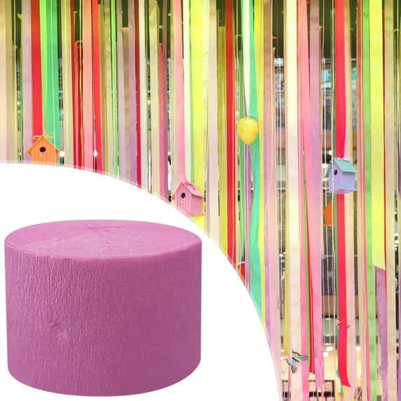Cadorn Bright Crepe Paper Streamer Roll for DIY Crafts, Party Decorations - 82ft Flame Retardant, Bleed-Proof, Durable Paper Streamers for Events & Celebrations