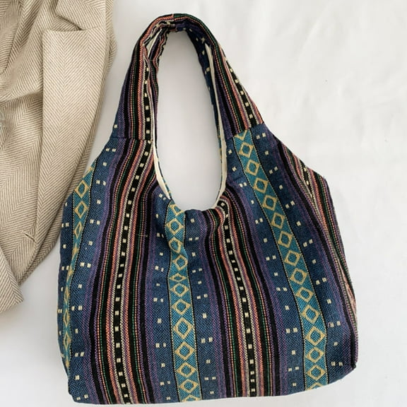 Cadorn Canvas Tote Bag Large Capacity Casual Commute Handbag Vintage Stylish Shoulder Bag with Retro Design for Work Shopping and Daily Use