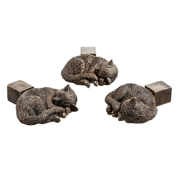 Cadorn Cute Sleeping Cat - Shaped Decorative Drawer Pulls / Cabinet Knobs - Charming Gift for Home Decor