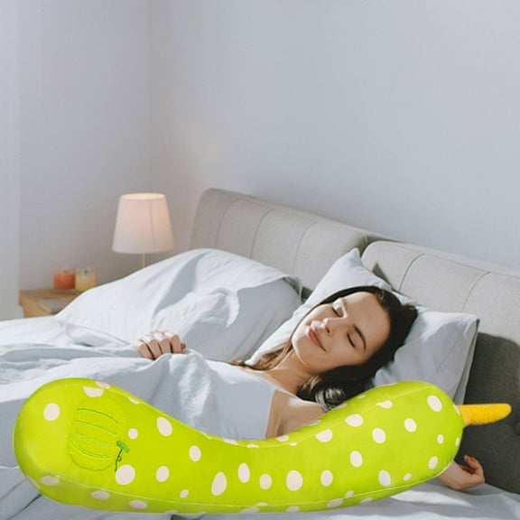 Cadorn Ergonomic Long Body Pillow for Adults Girls - 100% Cotton Dormitory Sleeping Bed Pillow, Sofa Cushion with Soft Velvet Fabric (Orange, 36.61in)