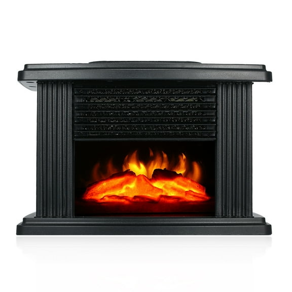 Cadorn European - Style Desktop Fireplace Heater - Flame Effect Fan Heater for Living Room & Bedroom