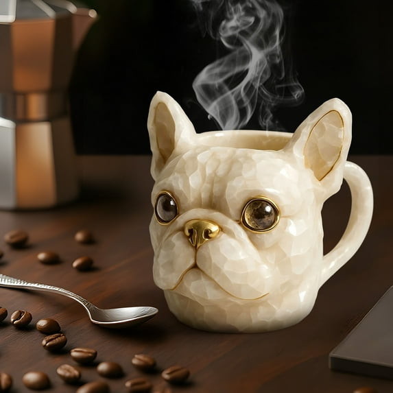 Cadorn French Bulldog Crystal Glass Cup for Water, Juice, Tea | Durable Crystal Clear Glass Material | Perfect Gift Idea & Home Decor for Dog Lovers