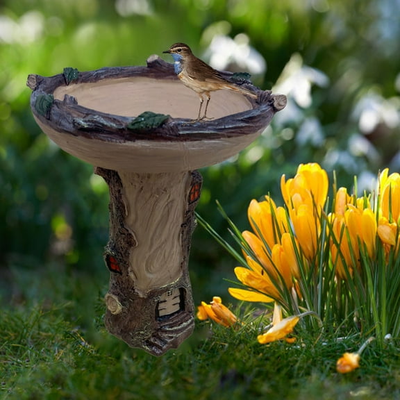 Cadorn Hand - Crafted Outdoor Brown - Base Birdbath – Essential for Natural - Style Gardens