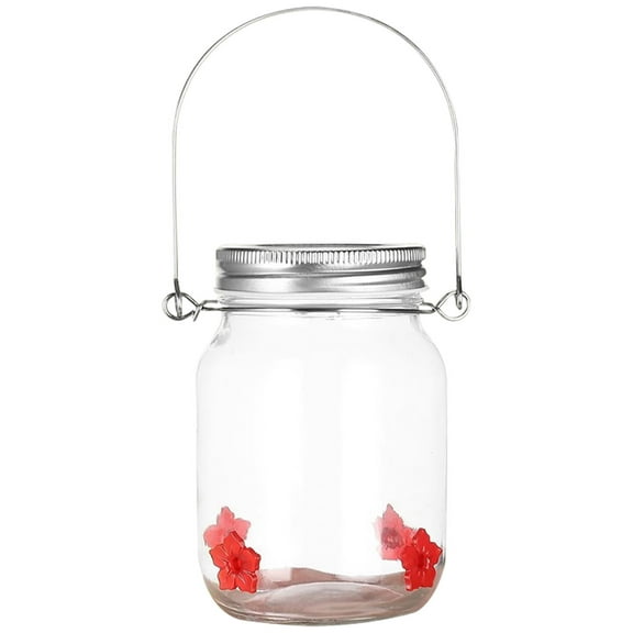 Cadorn Hanging Glass Hummingbird Feeder with Metal Handle – Garden Bird Feeder for Feeding Hummingbirds