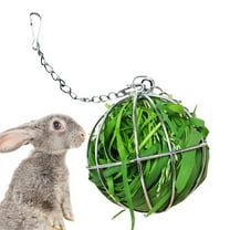Cadorn Hanging Hay Ball for Rabbits, Guinea Pigs & Chinchillas, Stainless Steel Hay Feeder, Small Pet Food Dispenser