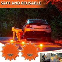 Cadorn LED Road Flashing Warning Lights Set (Bag   3 Orange Lights), Traffic Safety Barricade Lamps for Construction & Roadside