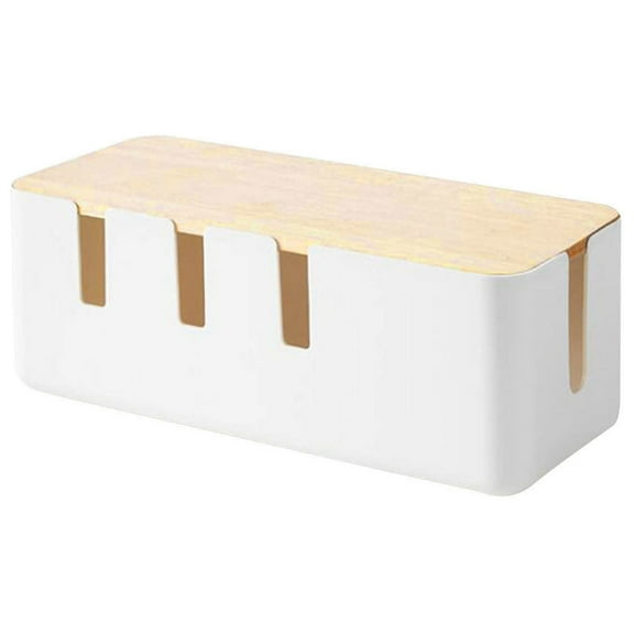 Cadorn Large White Durable Cable Organizer Box Sleek & Efficient Cable Management Solution