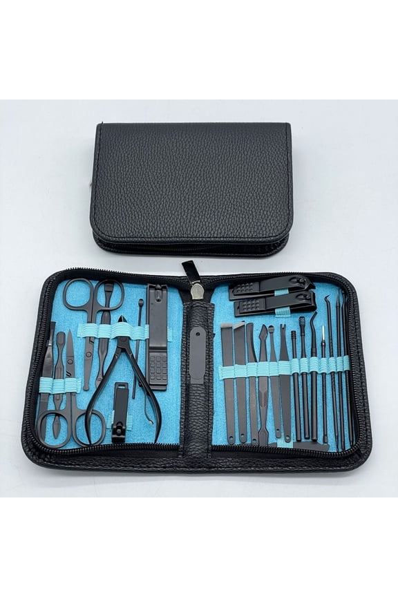 Cadorn Manicure Tool Kit - 26-Piece Complete Nail Clipper Set for Home & Travel Use - Portable Nail Care Essentials