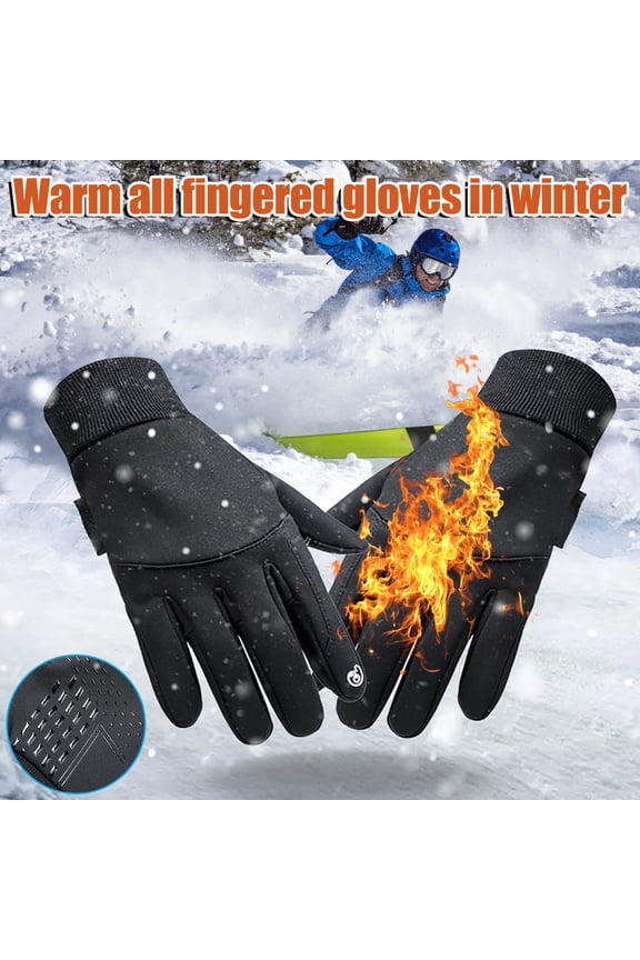 Men's XL Outdoor Warm Gloves - Winter Fleece - Lined, Split - Finger, Anti - Slip, Touchscreen - Compatible