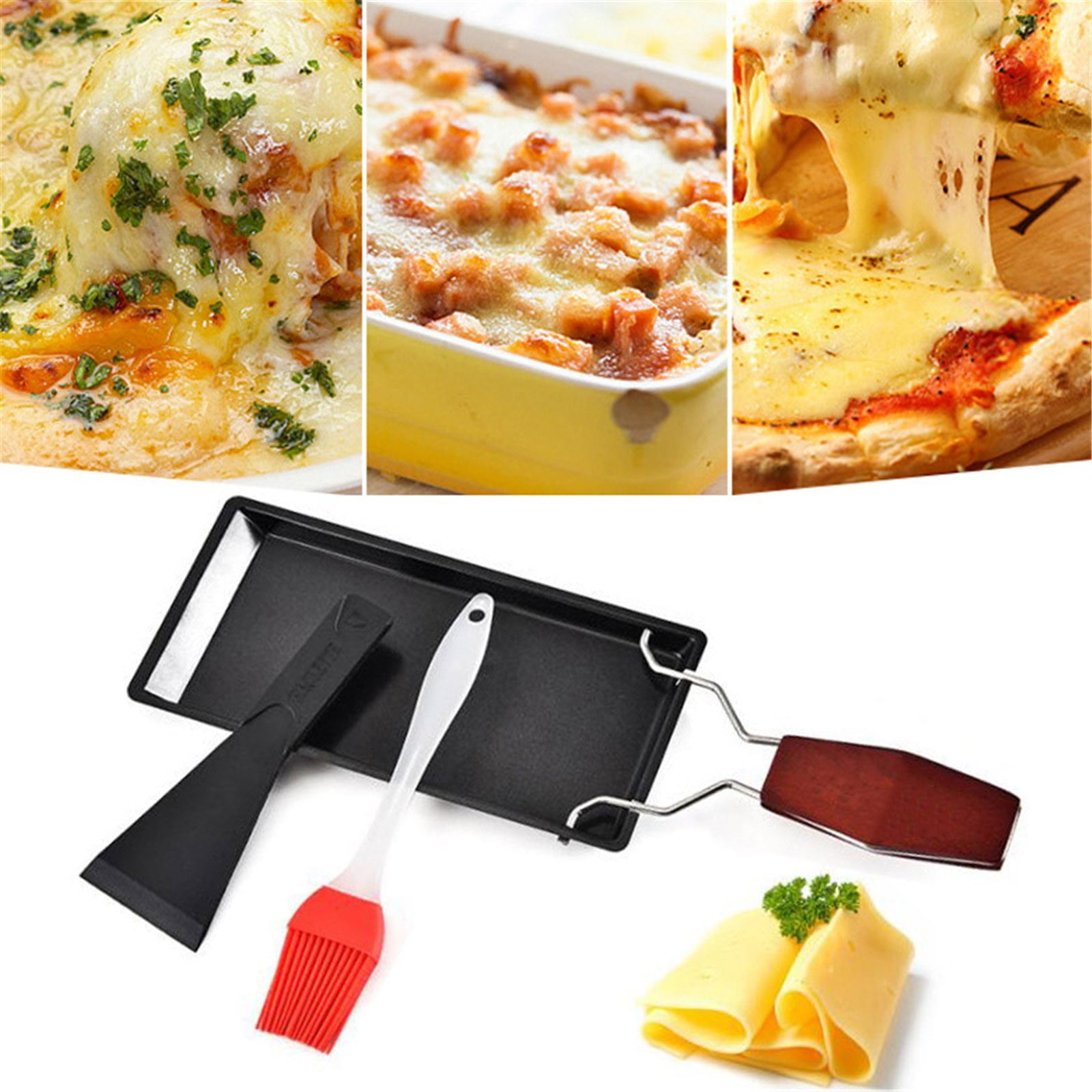 Cadorn Mini Cheese Baking Pan Set with Wooden Handle Portable Cadorn Mini Cheese Baking Pan Set with Wooden Handle Portable