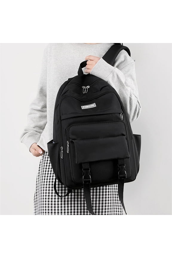 Nylon Student Backpack Ergonomic Laptop Bag with Large Capacity for Outdoor Commute Travel Daily Use Stylish Durable Versatile Double Shoulder Bag