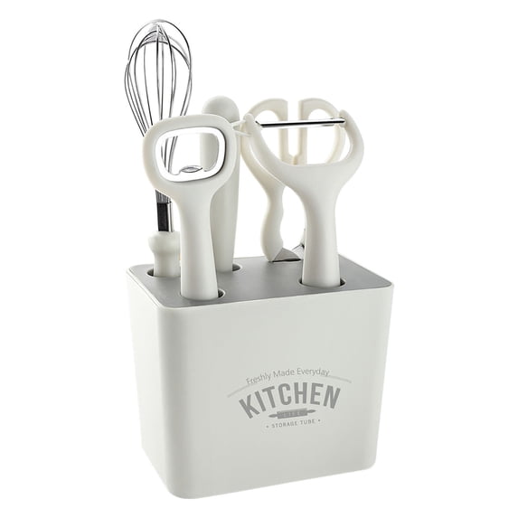 Cadorn All - in - One Kitchen Tool Set with Stand - Includes Kitchen Scissors, Paring Knife, Whisk, Bottle Opener, Peeler - Essential Kitchen Gadgets for Every Home Chef
