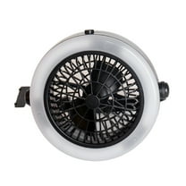 Cadorn Portable Tent Fan with LED Light - Essential Camping Gear for Outdoor Hiking - USB Rechargeable with Hook