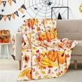 thumbnail image 1 of Cadorn Pumpkin Sunflower Printed Throw Blanket - Cozy Autumn Fall Home Decor Lightweight Travel Nap Quilt for Indoor Outdoor Use, 1 of 9
