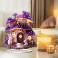 thumbnail image 1 of Cadorn Purple Mushroom House Acrylic Decor, Desk Ornament for Study, Bedroom & Living Room, 1 of 8