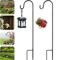 Cadorn Rust-Proof Iron Shepherd Hook Decorative Hanger – Outdoor Garden Yard Light & Watering Can Holder with Ground Stake for Patio Decor
