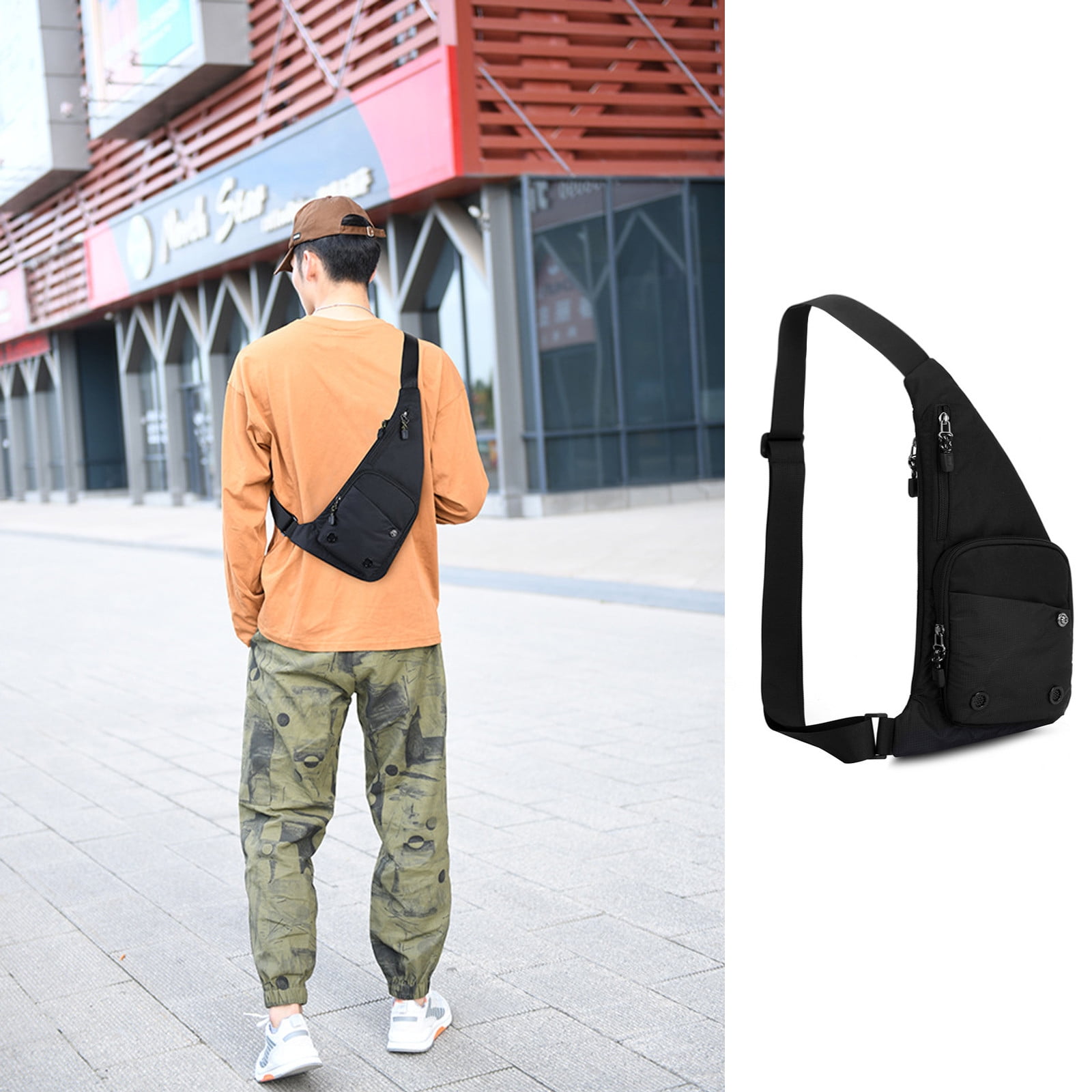 Cadorn Trendy Corduroy Chest Bag Crossbody Sling Bag with Inner Pocket for Men Women, Work, Travel, Gym, and Outdoor Activities