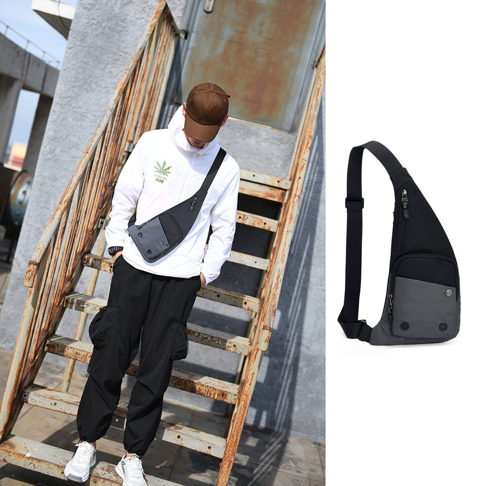 Cadorn Trendy Corduroy Chest Bag Crossbody Sling Bag with Inner Pocket for Men Women, Work, Travel, Gym, and Outdoor Activities
