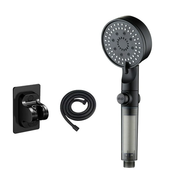 Cadorn Turbo 5-Speed Adjustable Shower Head Combo with Wall Bracket & Stainless Steel 1.5m Hose - High Pressure 5 Spray Modes Filtered Showerhead for Bathroom, Easy Installation