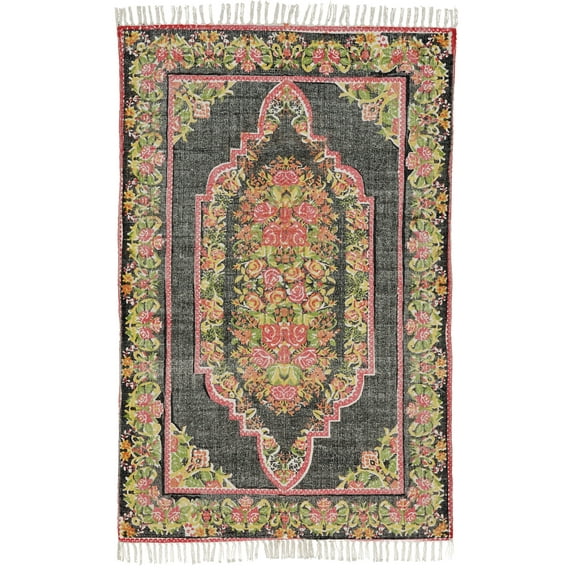 Cadot Transitional Medallion, Red/Black/Yellow, 5' x 8' Area Rug