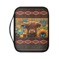 thumbnail image 1 of FKELYI American Tribal Sunflower Highland Cow Butterfly Print Bible Cover with Zipper Pocket Faux Leater Book Cover with Handle Book Carrier Organzier Holder for Prayer Christian Study, 1 of 6
