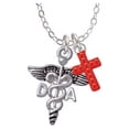 thumbnail image 1 of Caduceus - DA - Red Crystal Cross Sophia Necklace, 18"+1", 1 of 2