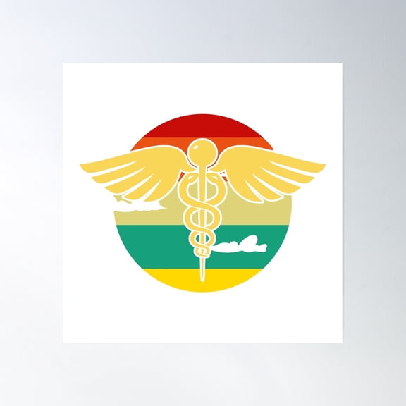 Caduceus, Hero Wings - Colorful Sky Poster Wall Art, Modern Wall Decor, 30x30 UNFRAMED