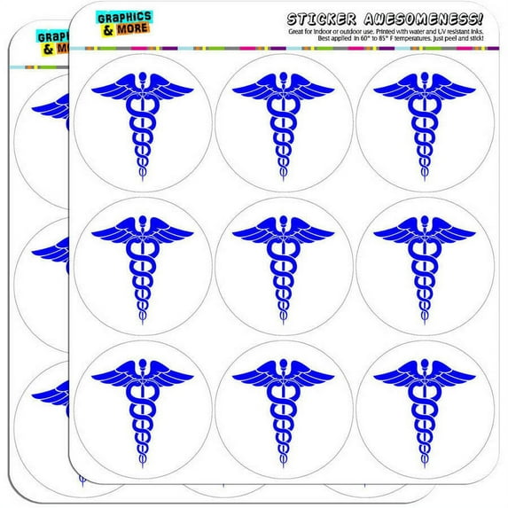 Caduceus Medical Symbol Blue Doctor MD RN EMT 18 2" Planner Calendar Scrapbooking Crafting Stickers