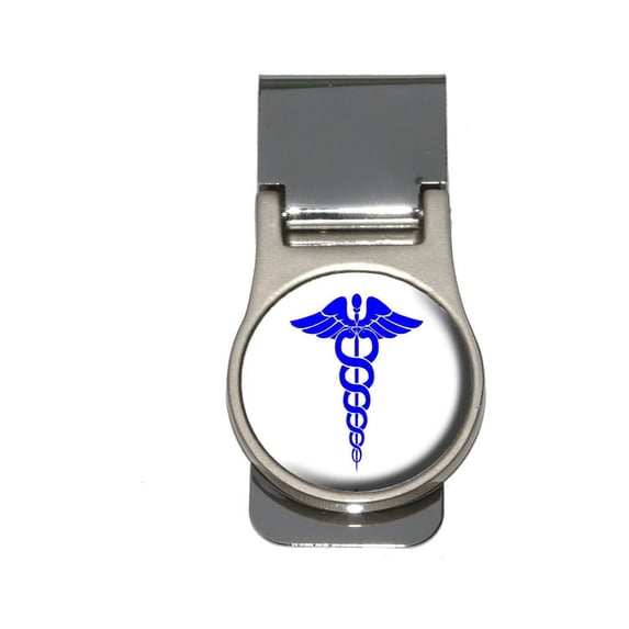 Caduceus Medical Symbol Blue - Doctor MD RN EMT Money Clip