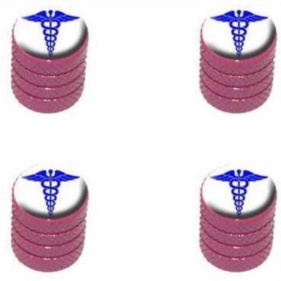 Caduceus Medical Symbol Blue Doctor MD RN EMT Tire Rim Wheel Aluminum Valve Stem Caps, Multiple Colors