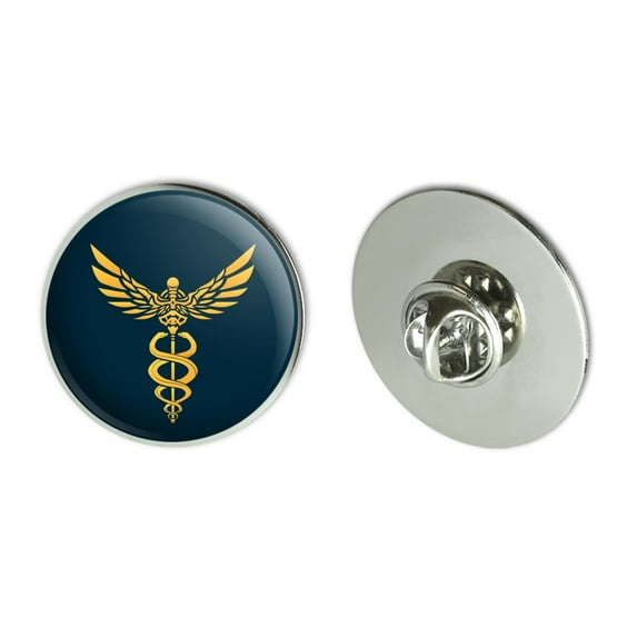 Caduceus Medical Symbol Doctor Nurse EMT Metal 1.1" Tie Tack Hat Lapel Pin Pinback
