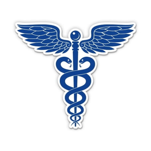 Caduceus Snake Medical EMT EMS Nurse Doctor Pharmacy - 8" Vinyl Sticker - For Car Laptop I-Pad - Waterproof Decal
