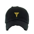 thumbnail image 1 of Caduceus Vintage Baseball Cap Embroidered Cotton Adjustable Distressed Dad Hat Black, 1 of 1