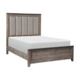 thumbnail image 1 of Cady Classic Upholstered Queen Bed, Channel Tufted Headboard, Brown Fabric, 1 of 5