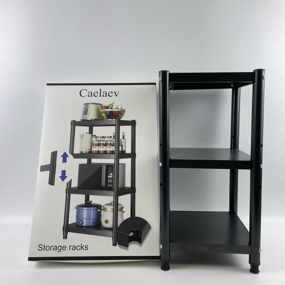Caelaev Storage racks,2 Tier Standing Shelving Metal Units, Adjustable Height Shelf Display Rack for Laundry Bathroom Kitchen 11.8 W x 11.8 D x 50 H