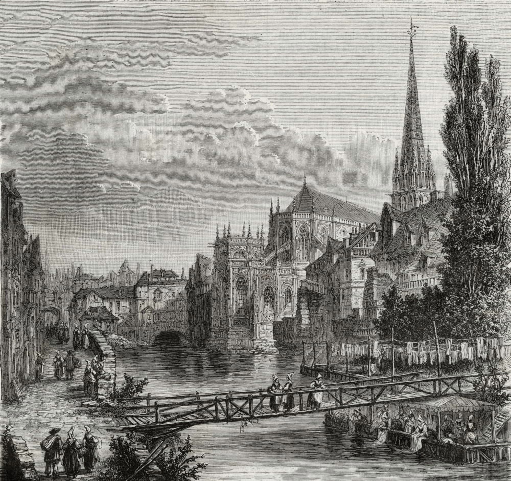 Caen France In The 18Th CenturyFrom Histoire De La Revolution Francaise By Louis Blanc Canvas Art - Ken Welsh Design Pics (15 x 14)