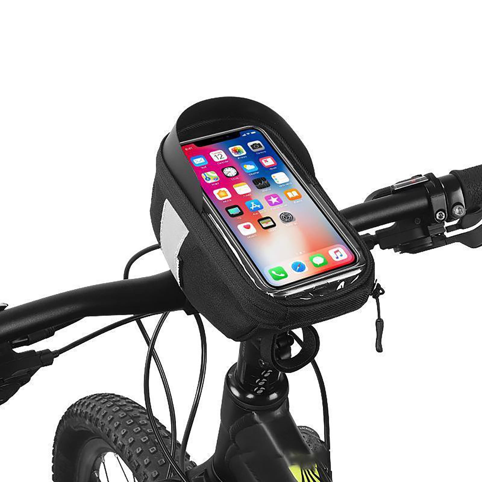 Caeoweyj Bicycle Handlebar Bag With Sunshade Splash Proof Screen Mobile