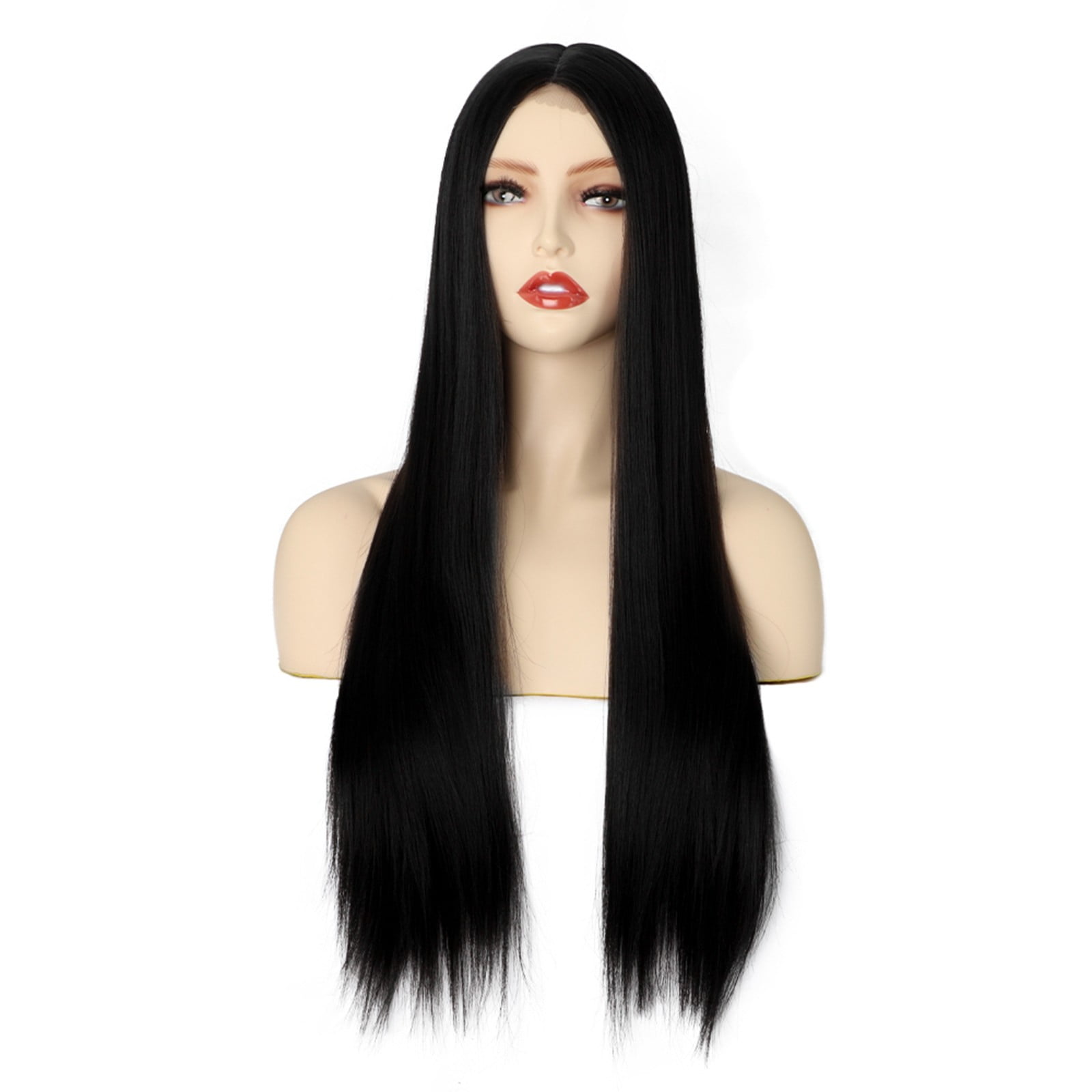 Caeoweyjj European And Black Long Hair Black Long Straight Female Hair