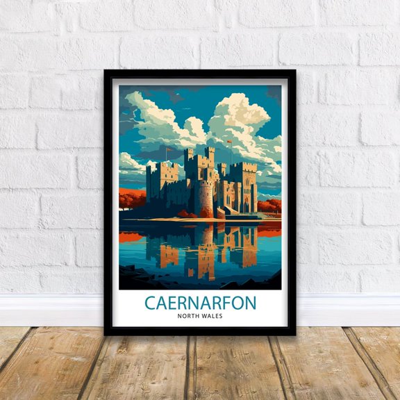 Caernarfon Castle Illustration Print: Wales Travel