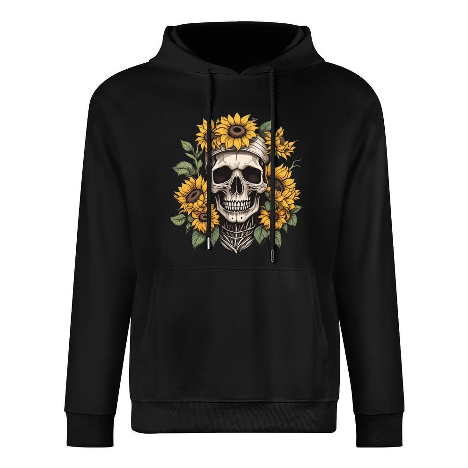Creaon Halloween Hoodies for Men, Halloween Flowers Long Sleeve