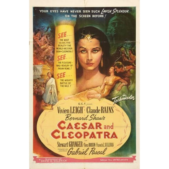 Caesar And Cleopatra poster Metal Sign 8inx 12in Print on Metal 8x12 Square Adults Best Posters