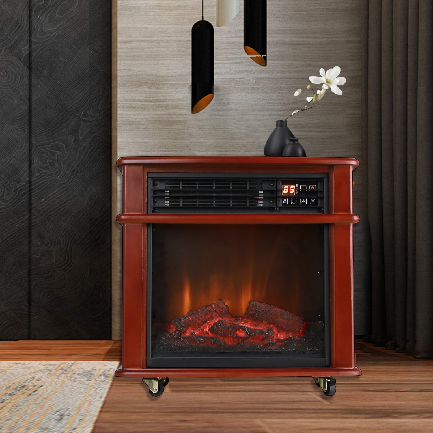 Caesar Fireplace Rolling Infrared Quartz Electric Stove - Walmart.com