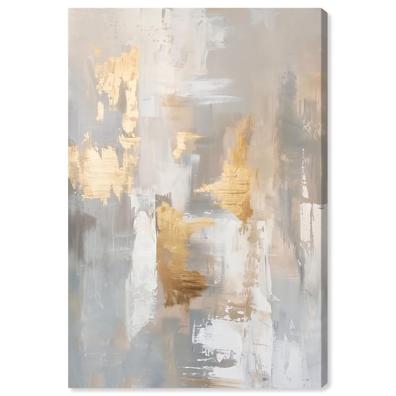 Caesar Grey Canvas Midcentury Abstract by Art Remedy, Gallery Wrapped, 36" x 54"