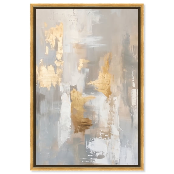 Caesar Grey Canvas Midcentury Abstract by Art Remedy, Gold Frame, 20" x 30"