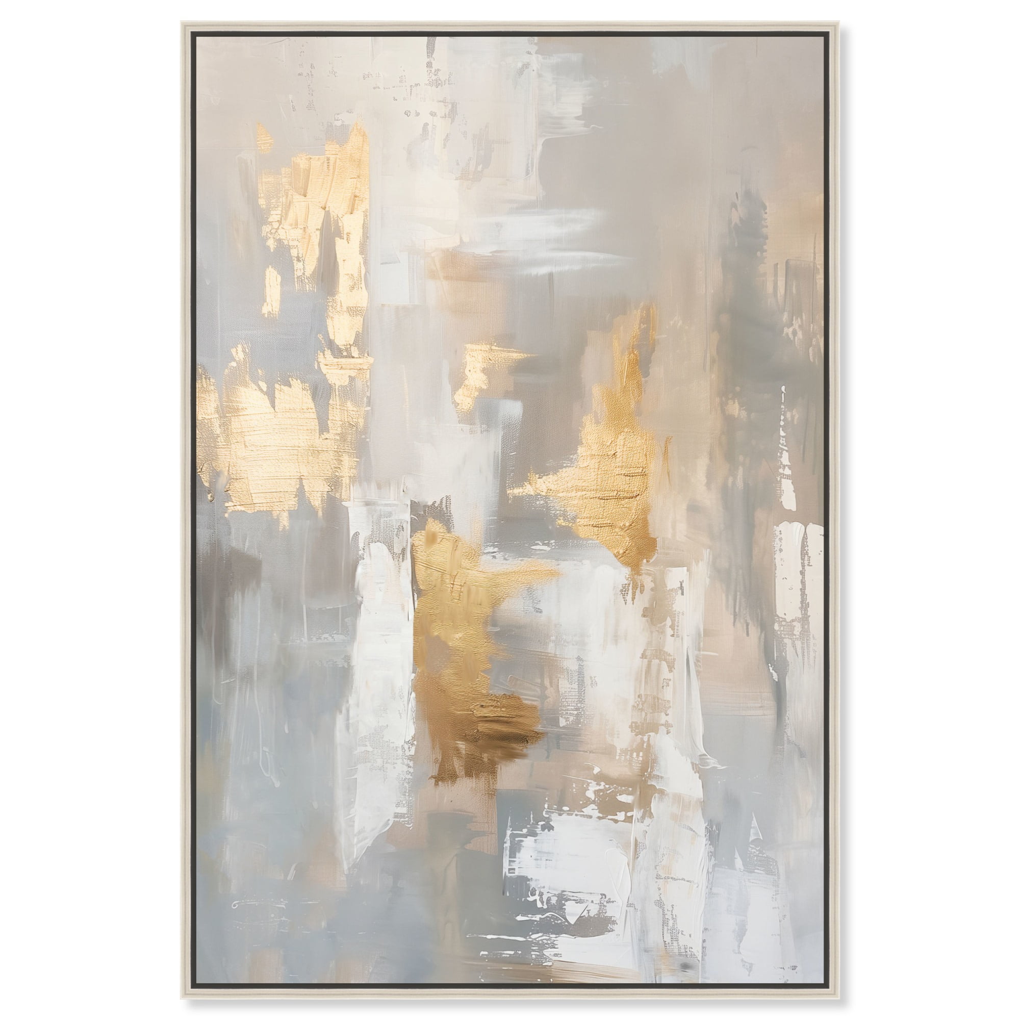 Caesar Grey Canvas Midcentury Abstract by Art Remedy, Silver Frame, 30 ...