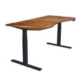 thumbnail image 1 of caesar hardware a3-63b ergonomic 63-in 3 memory buttons led electric automatic height adjustable sit to stand curved work office desk with white legs, natural oak, 1 of 9