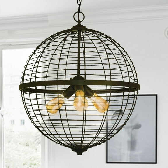 Caesar Oil Rubbed Bronze 3-Light Foyer Pendant