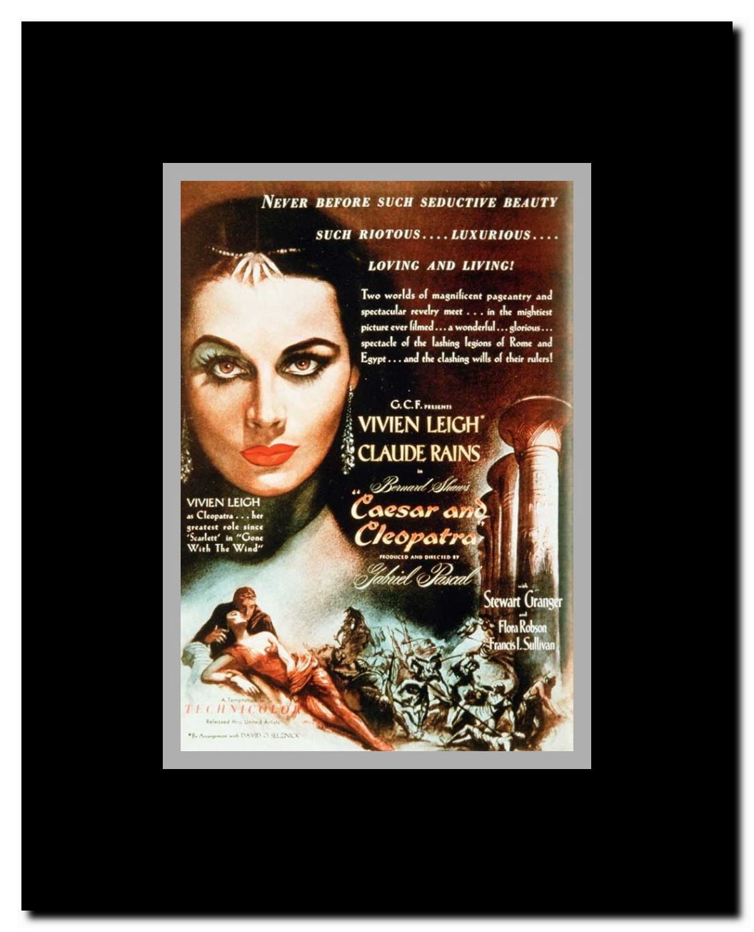 Caesar and Cleopatra Framed Movie Poster