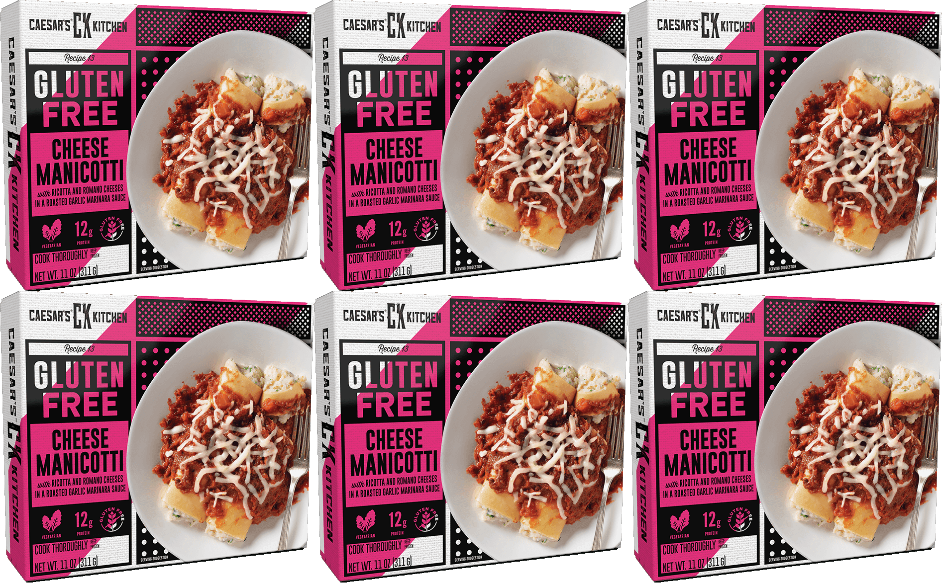 Caesar's Kitchen Gluten Free Manicotti w/Marinara Sauce Entrée, 11 oz