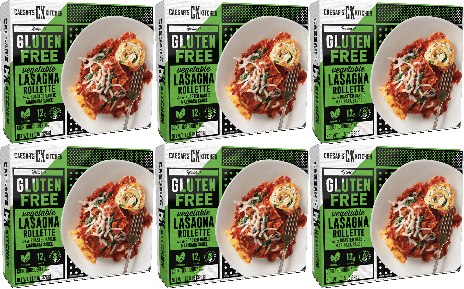 Caesar's Kitchen Gluten Free Vegetable Lasagna Rollup/Marinara Sauce
